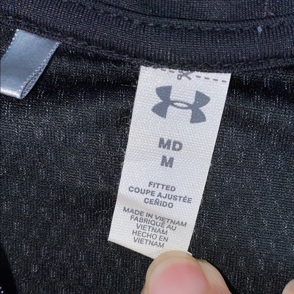 Black and Gray Fitted Long Sleeve Tee with Mandarin Collar - Picture 6 of 10